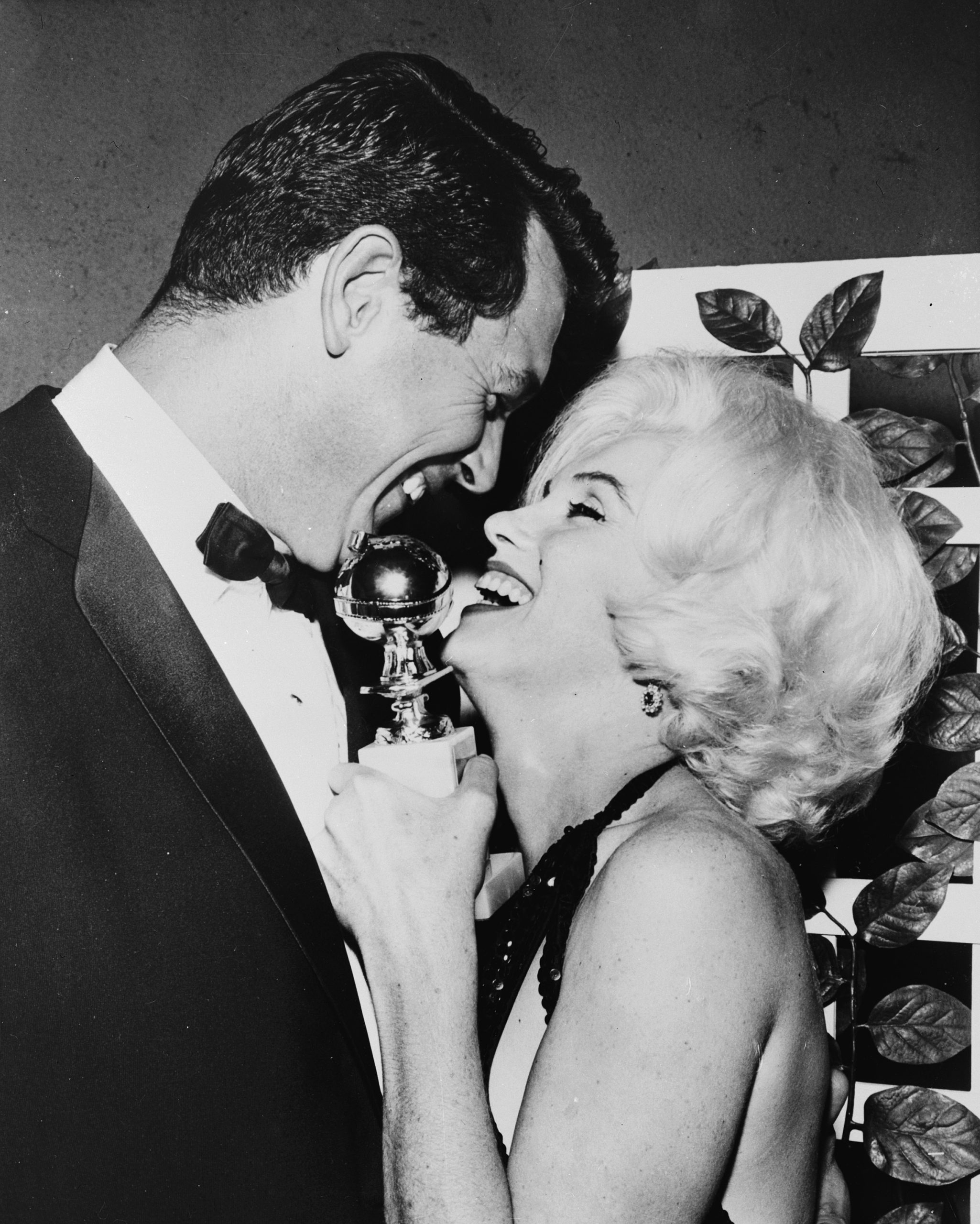 Marilyn Monroe and Rock Hudson at the 1962 Golden Globes