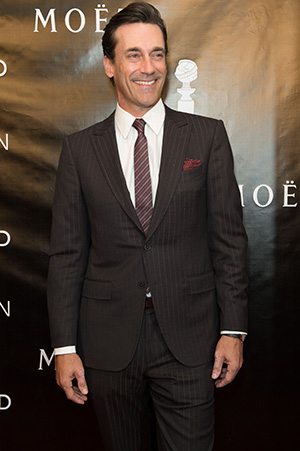 Beverly Hills, CA. August 13, 2015 Hollywood Foreign Press Association presents annual Grants Dinner Thursday night from the Beverly Wilshire Hotel.  The HFPA will present more than $2 million in donations to non-profit entertainment-related organizations and scholarship programs.  Pictured:  Jon Hamm arrives on the red carpet.