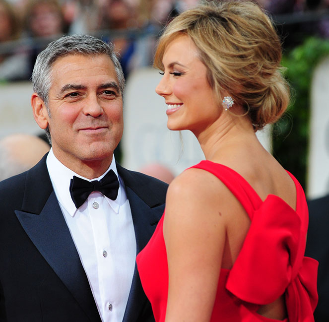 Actors George Clooney and Stacy Keibler