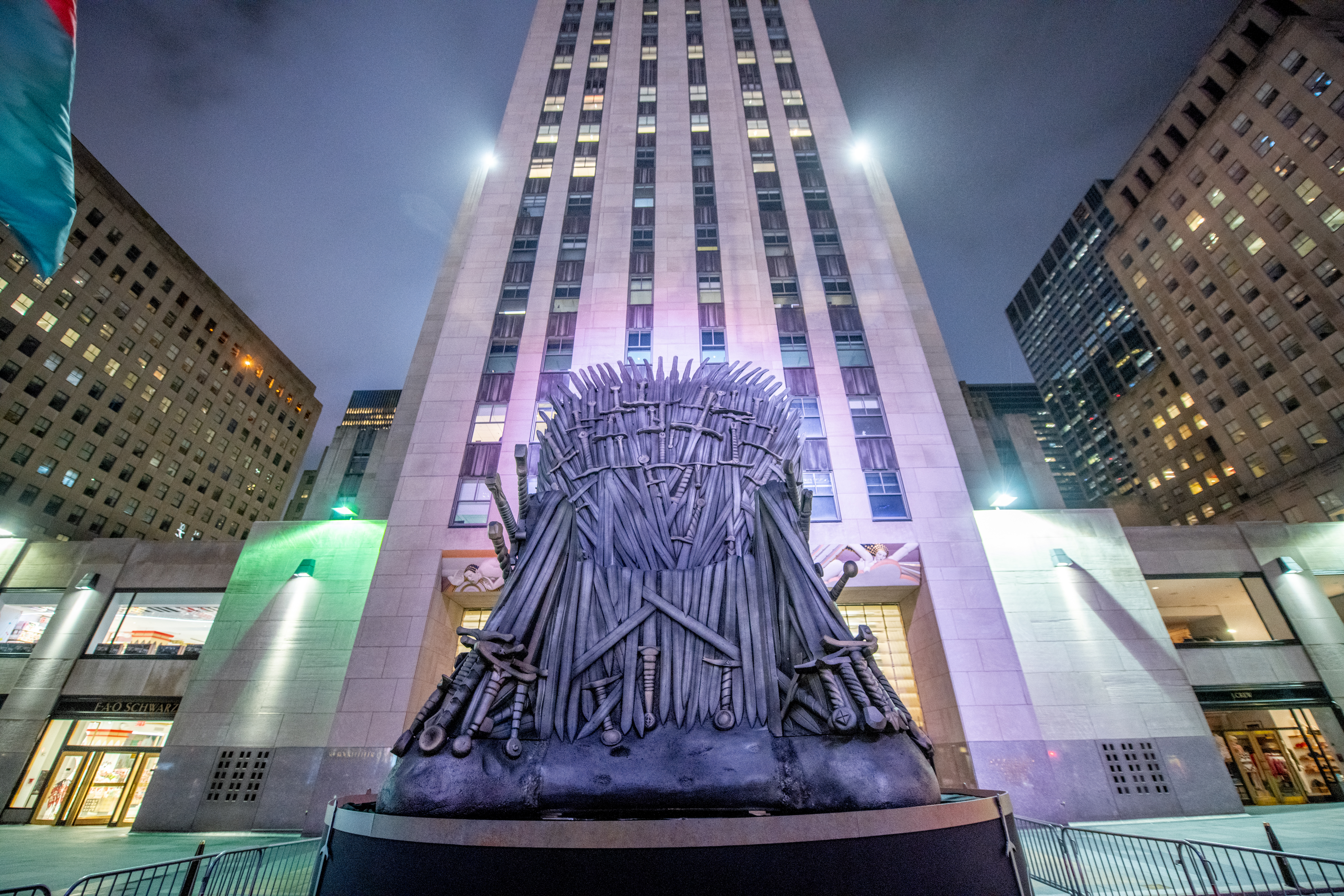 "Game Of Thrones" Iron Throne Appears In Rockefeller Center Ahead Of Premiere