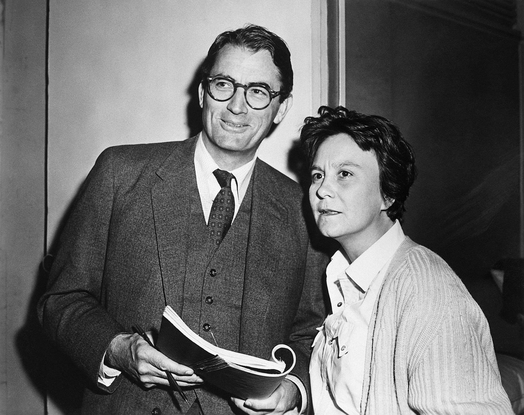Gregory Peck and Harper Lee on Set of To Kill a Mockingbird