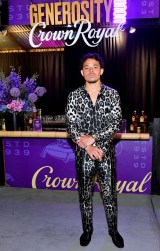 Anthony Ramos Mixing Up Cocktails During Crown Royal’s Generosity Hour Efforts At The Official ‘In The Heights’ After Party