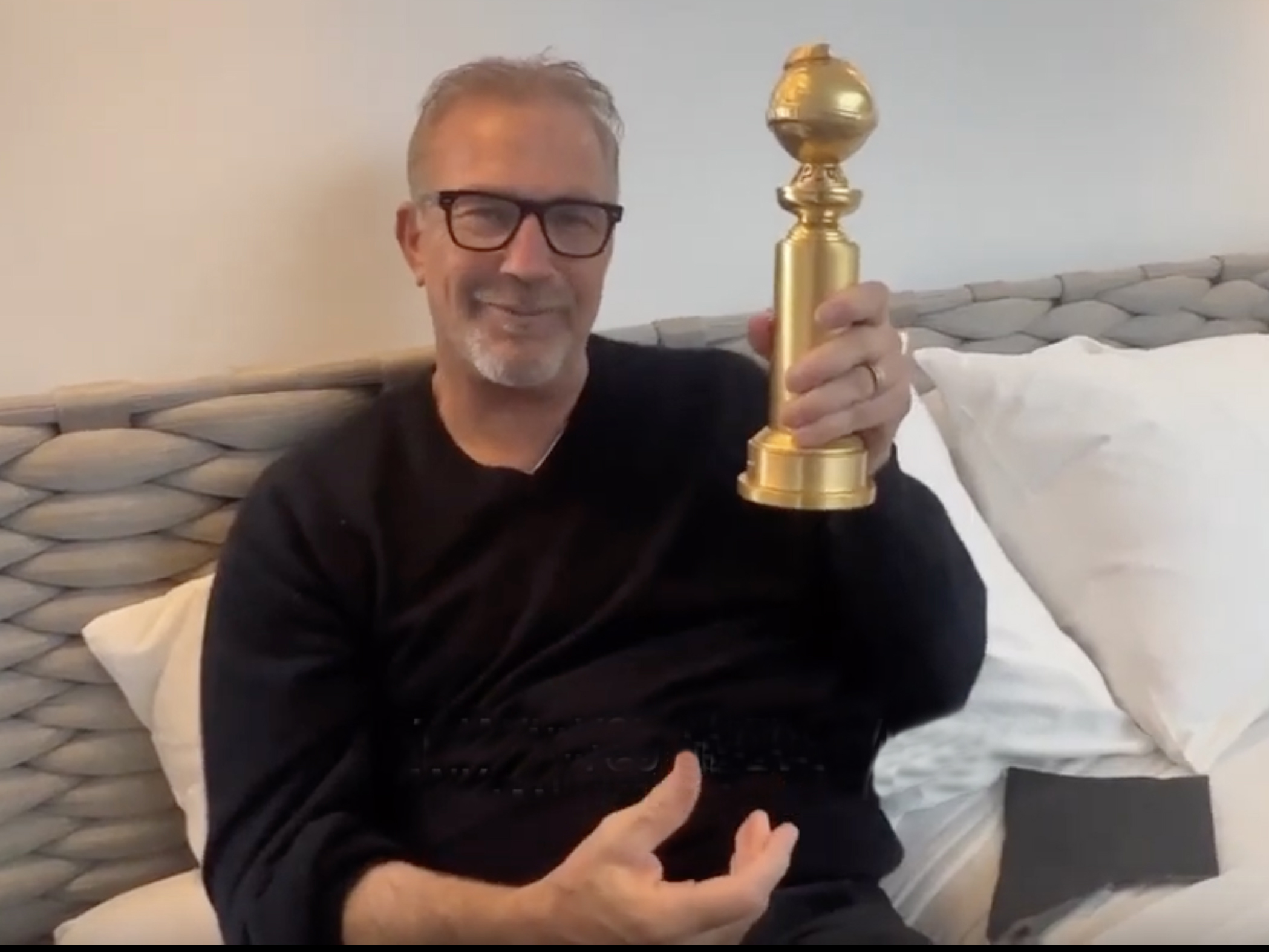 Kevin Costner Got His Golden Globe Literally Golden Globes