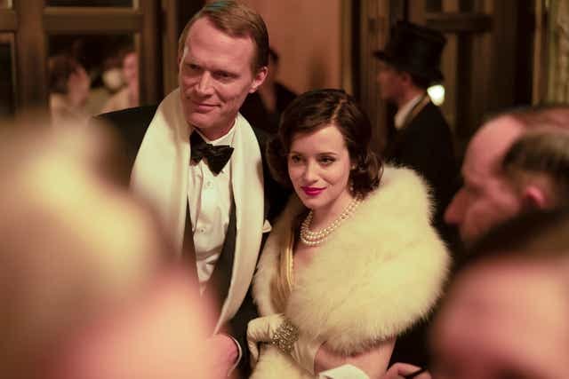 Claire Foy and Paul Bettany in "A Very British Scandal"