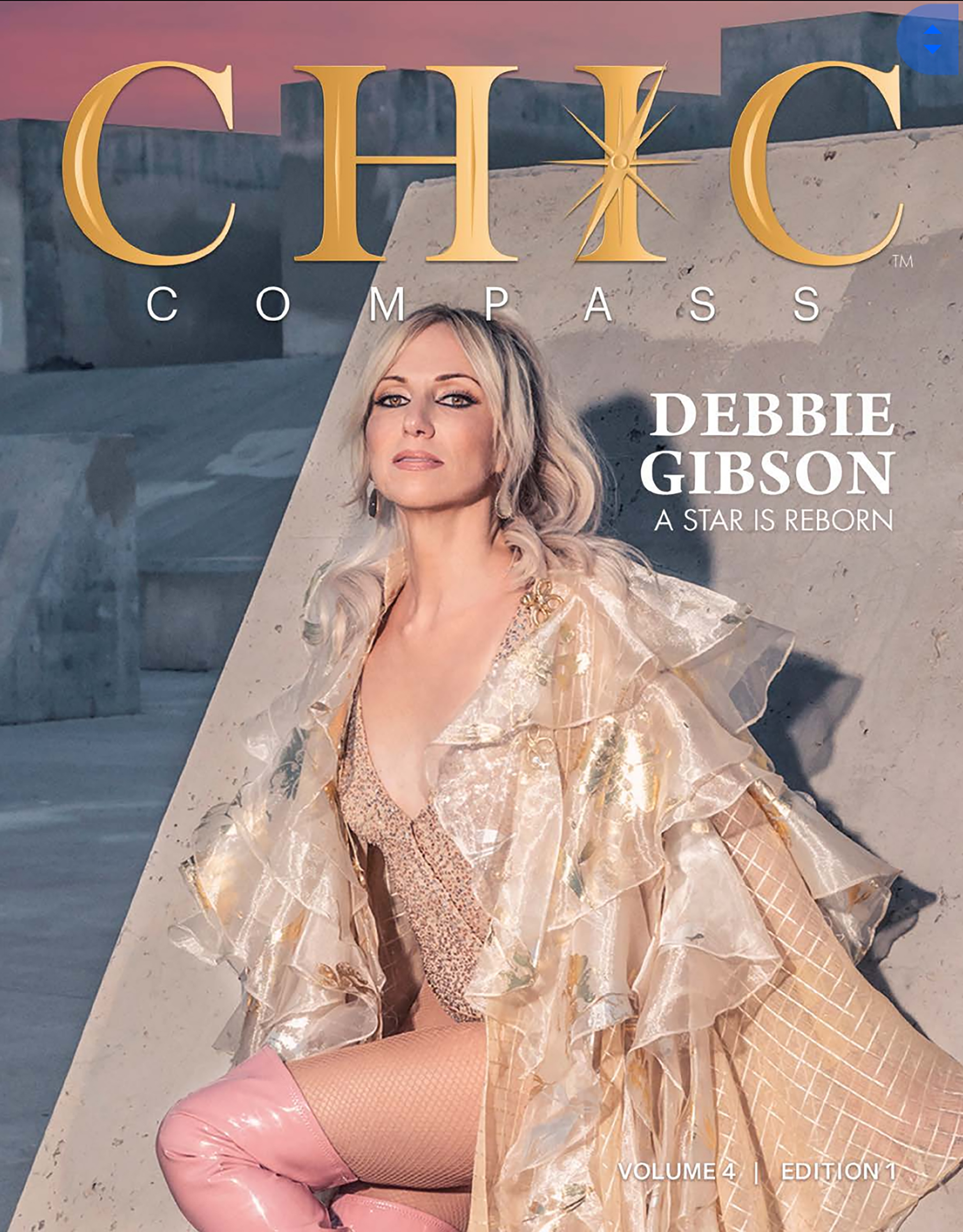 Debbie Gibson in David Tupaz Gold Leaf Organza Jacket