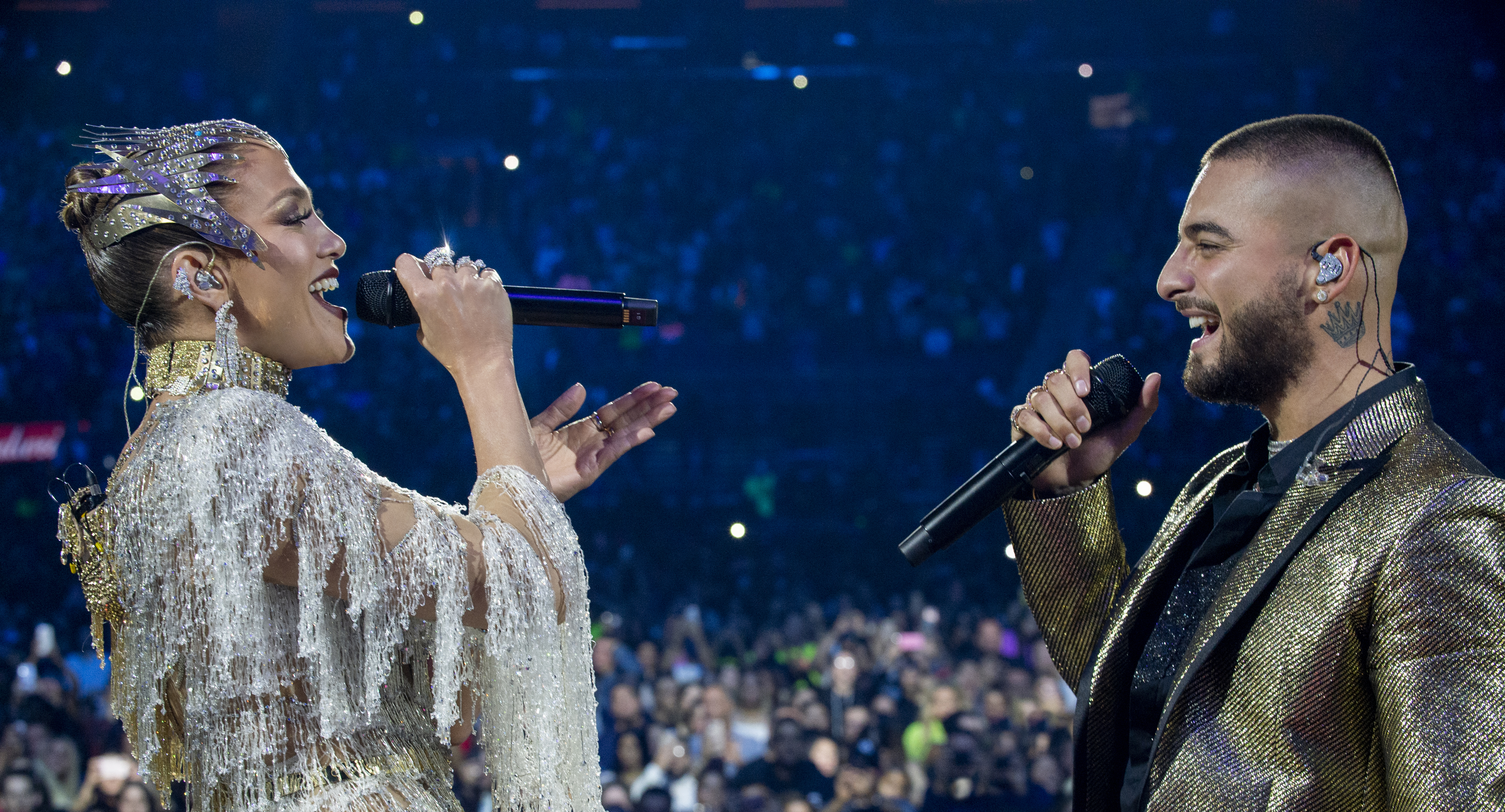 Jennifer Lopez and Maluma in "Marry Me" (2022)