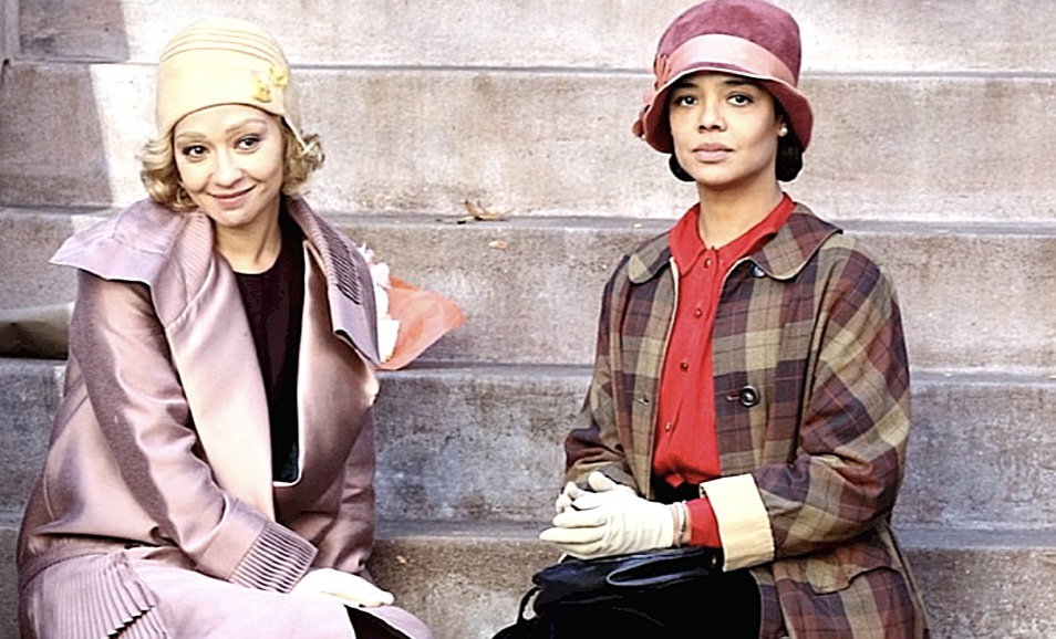 Ruth Negga and Tessa Thompson on the set of “Passing” (2021)