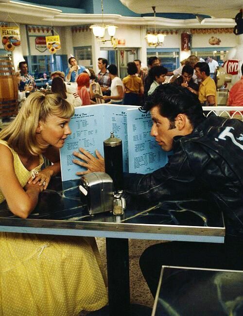 Olivia Newton-John and John Travolta in "Grease"