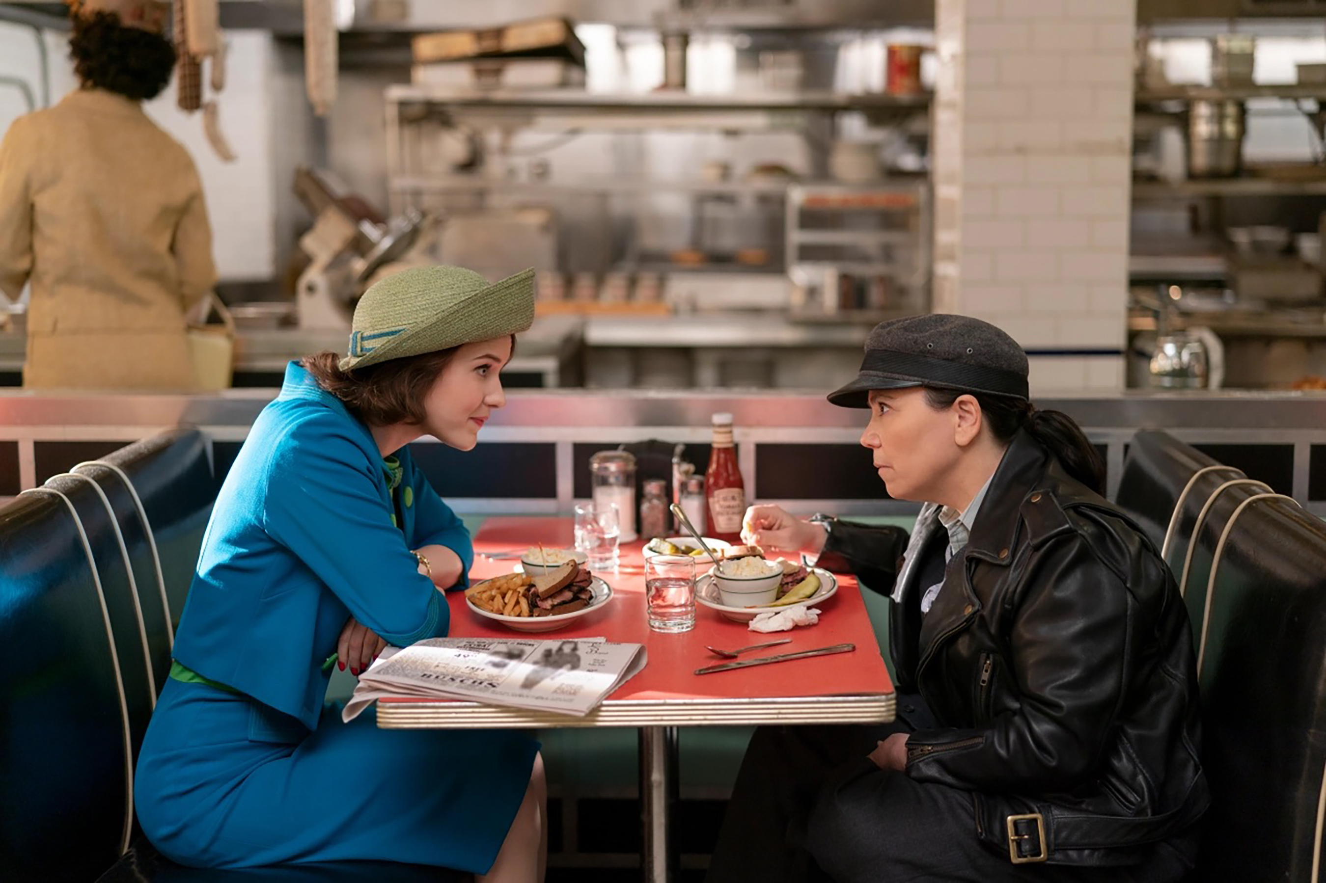 Rachel Brosnahan and Alex Borstein in “The Marvelous Mrs. Maisel”