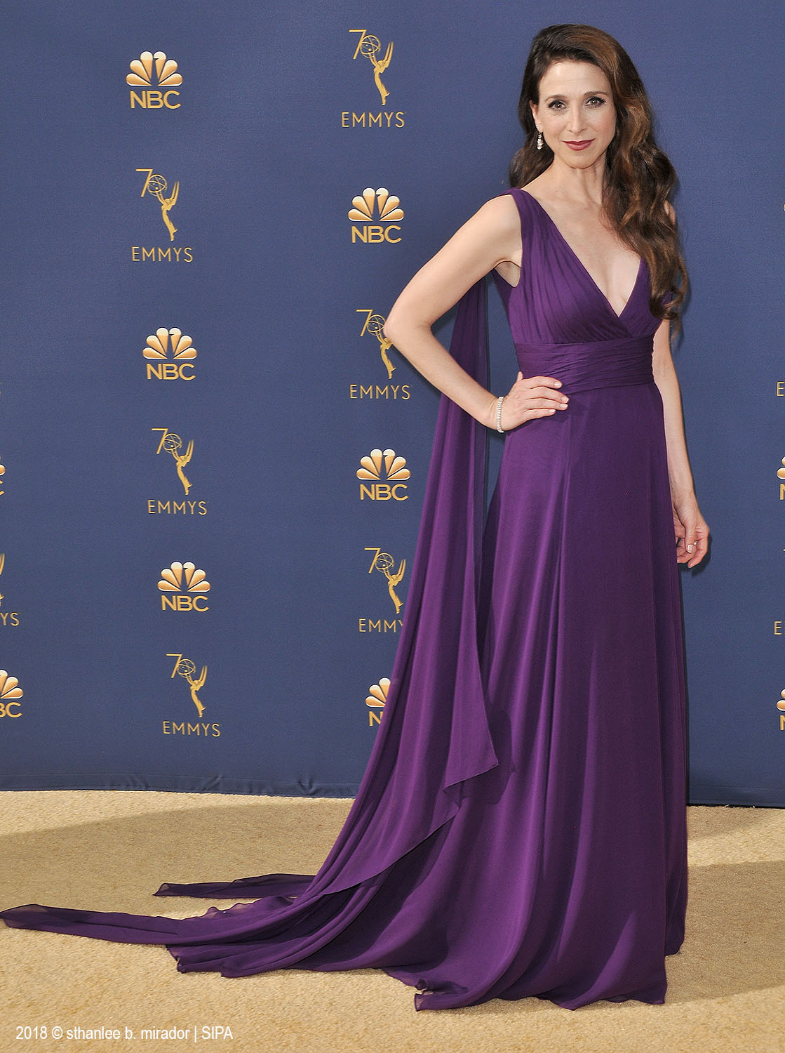 Marin Hinkle in Oliver Tolentino at 70th Emmy Awards 2018 Emmys 