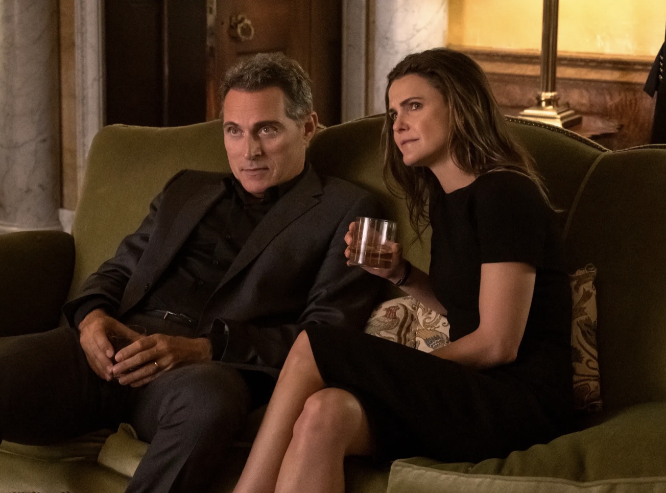Keri Russell and Rufus Sewell in "The Diplomat"