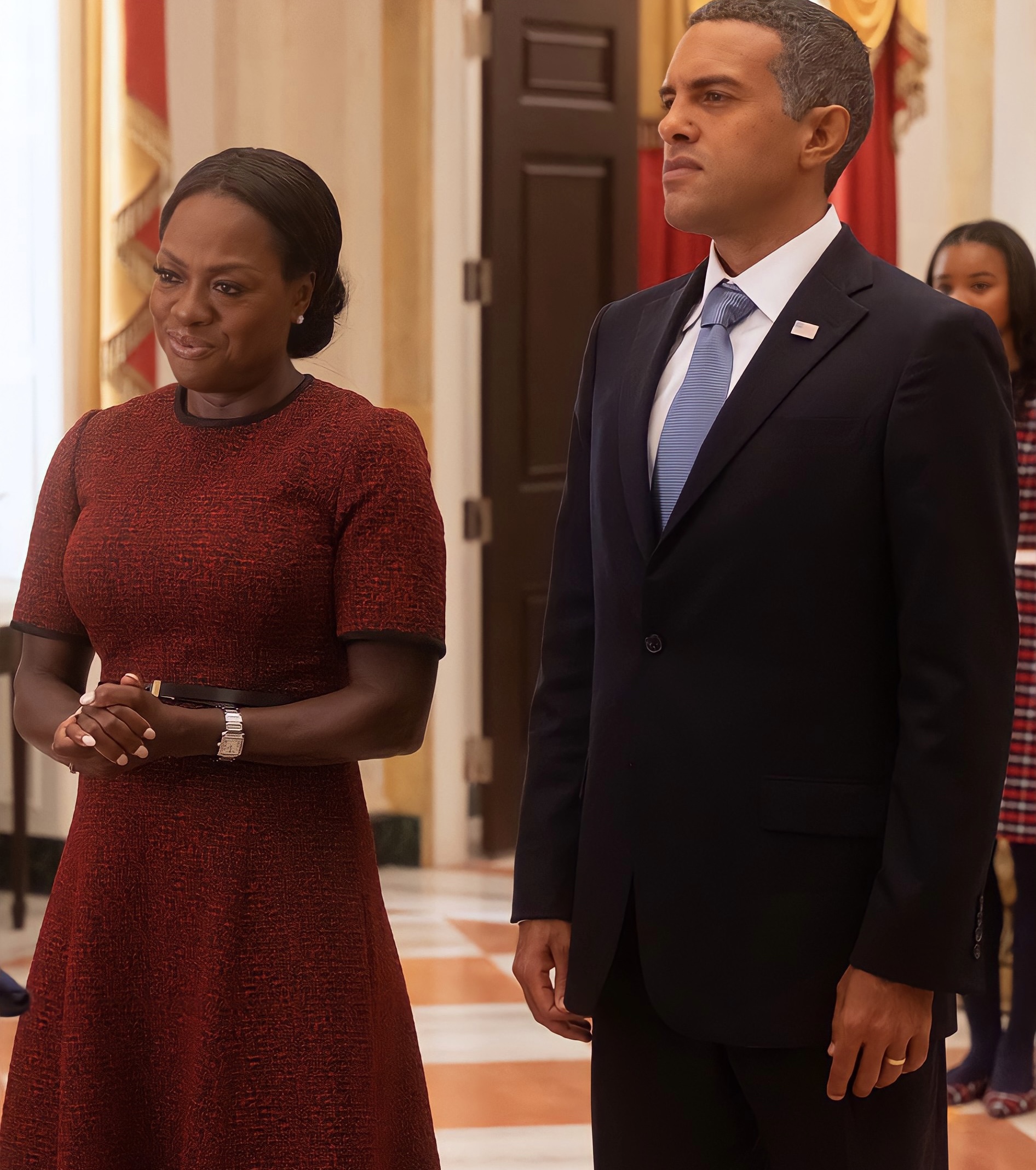Viola Davis and O-T Fagbenle as Michelle and Barack Obama in The First Lady