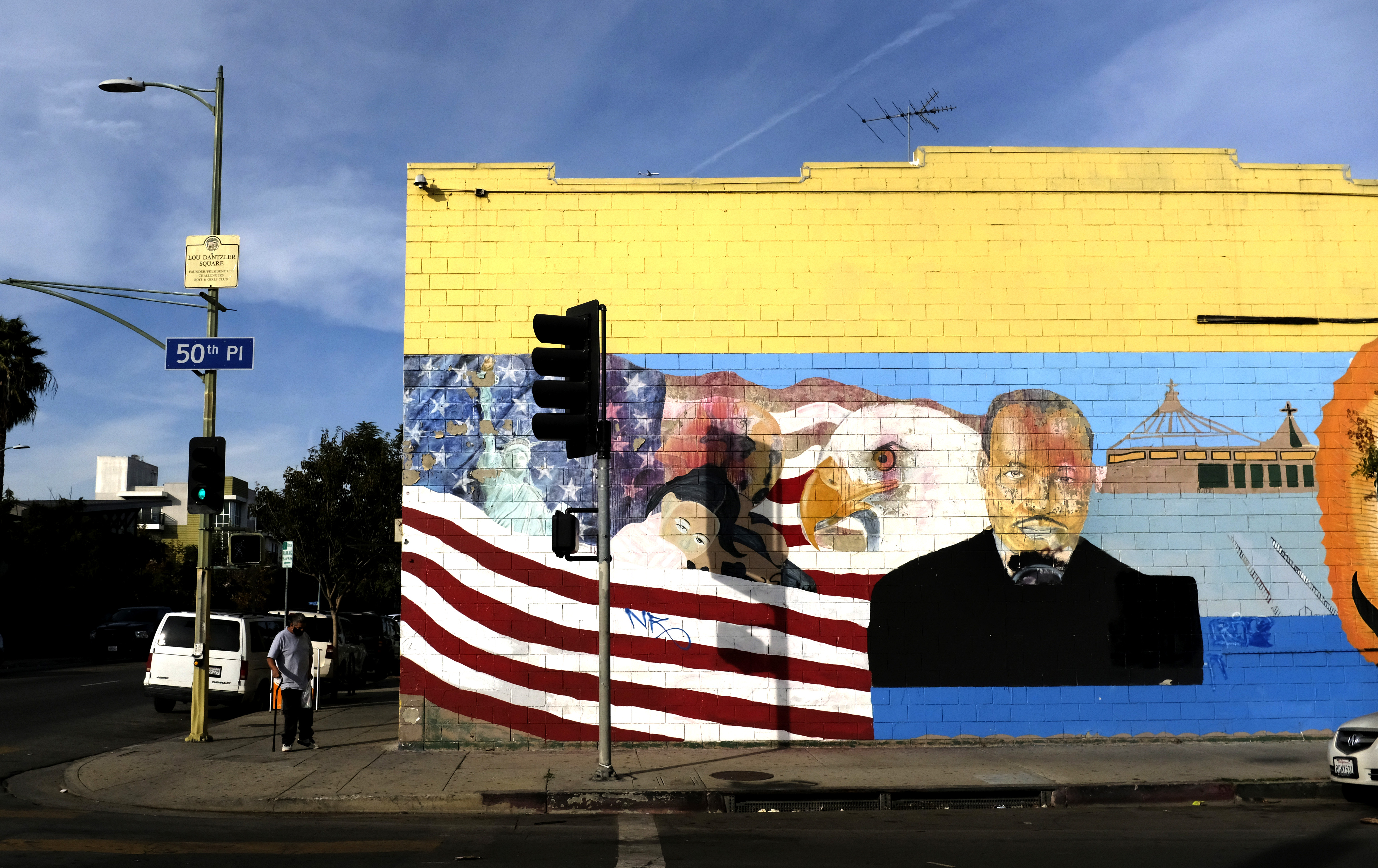 Martin Luther King Jr mural on South Vermont Avenue, Los Angeles