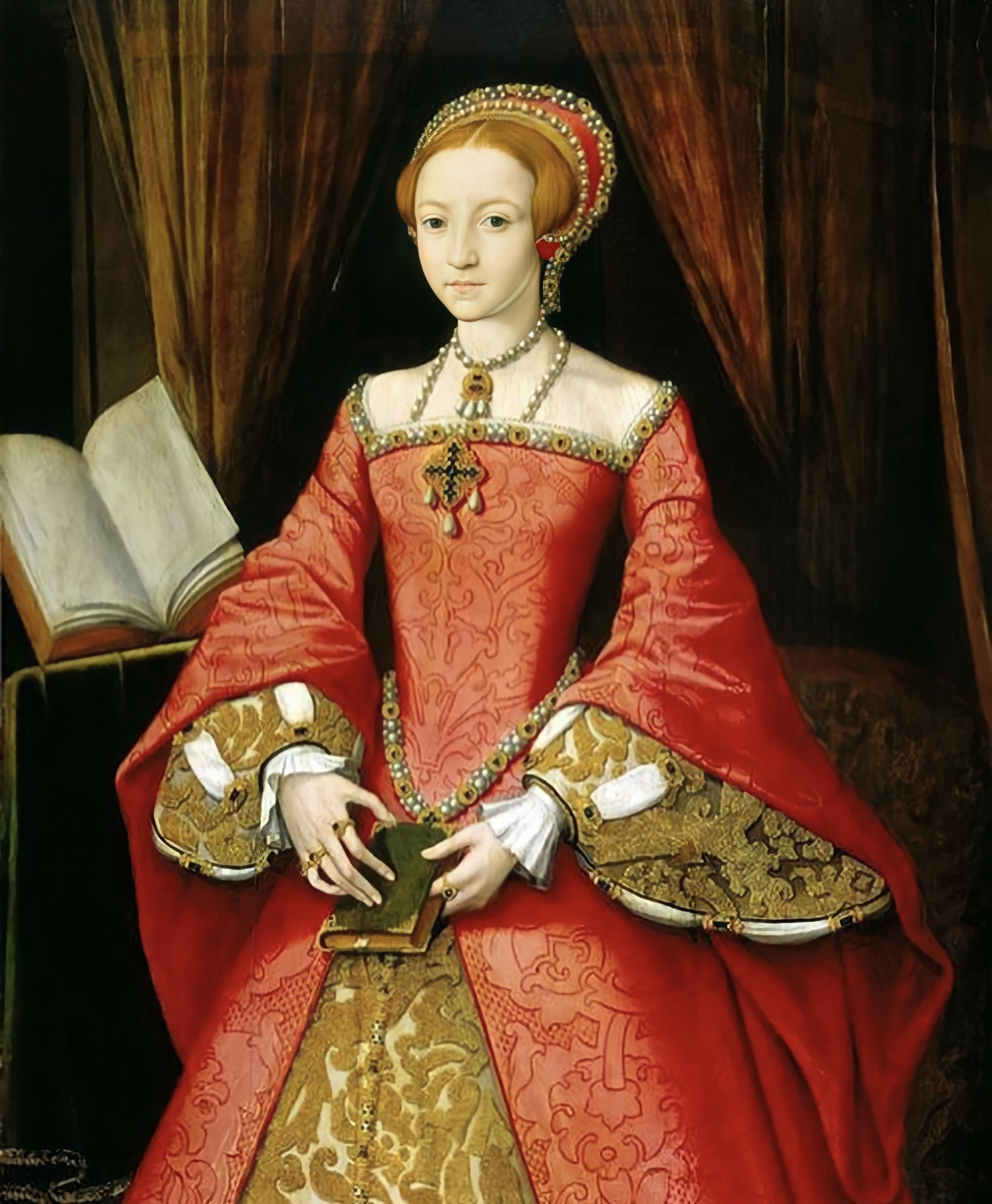 A rare portrait of Elizabeth before her ascension, attributed to William Scrots, 1546