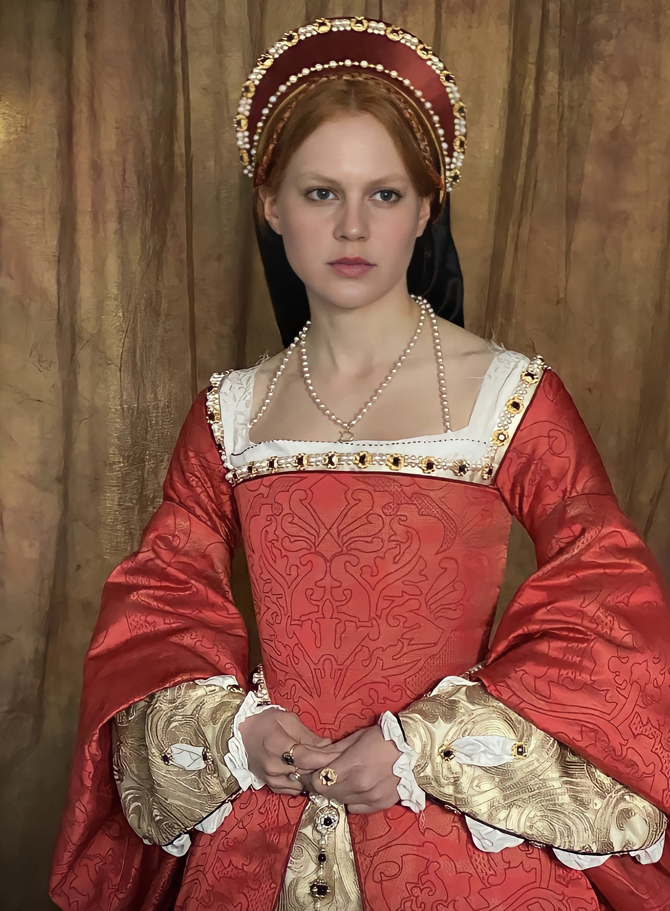 Alicia von Rittberg on the set of “Becoming Elizabeth”