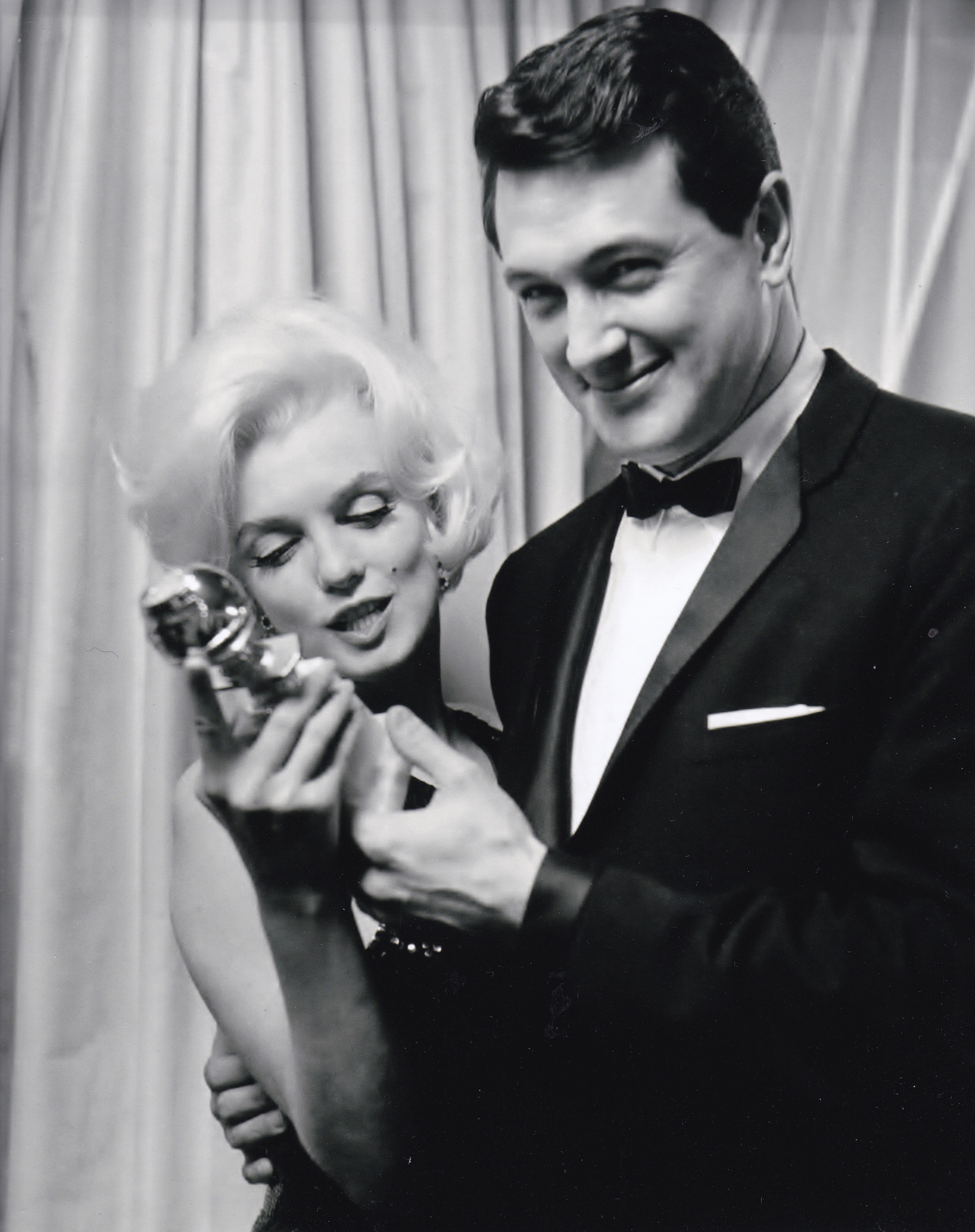 Marilyn Monroe and Rock Hudson at the Golden Globes, 1962