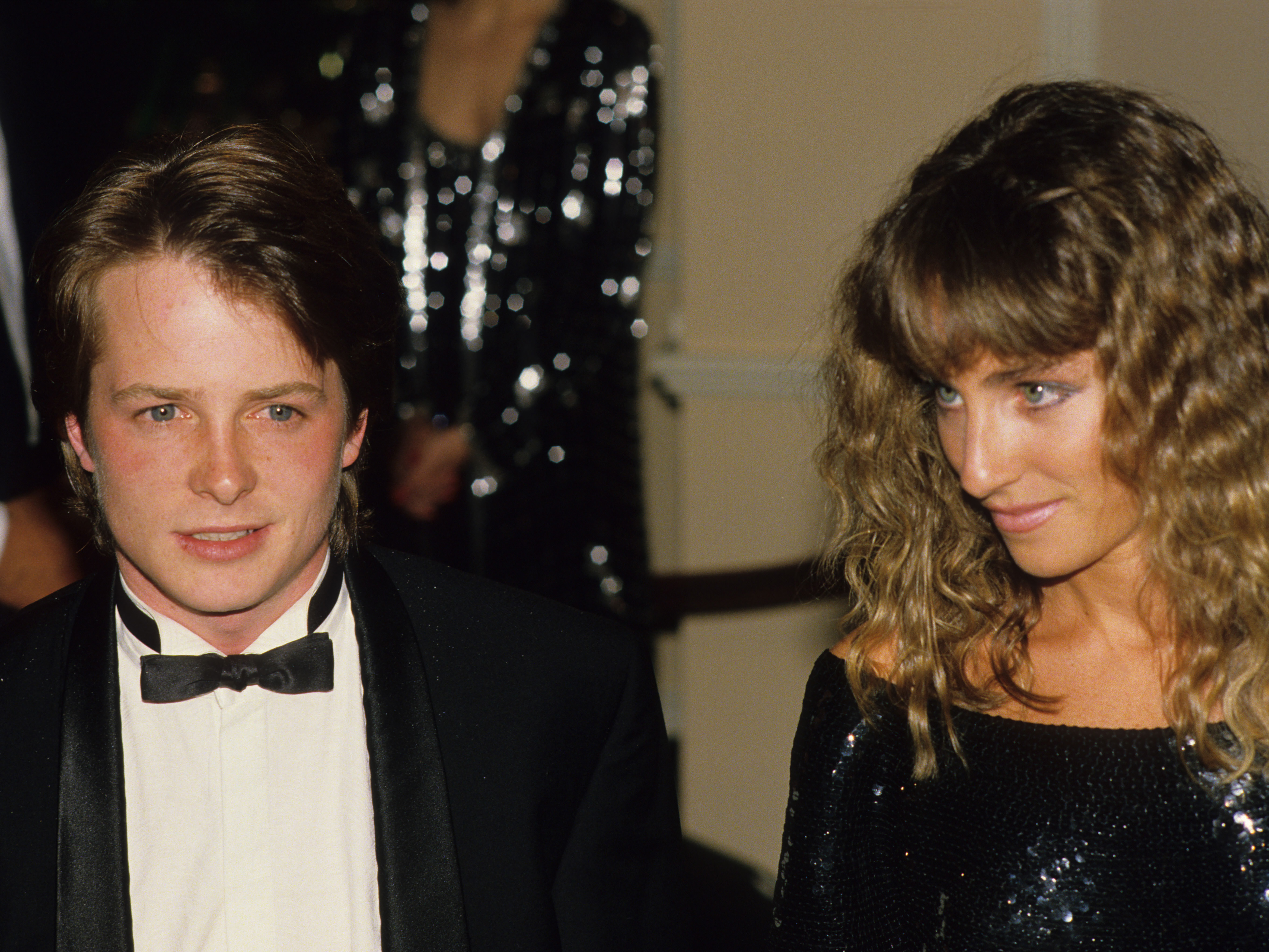 1986 Michael J Fox with his wife Tracy, 43rd Golden Globes
