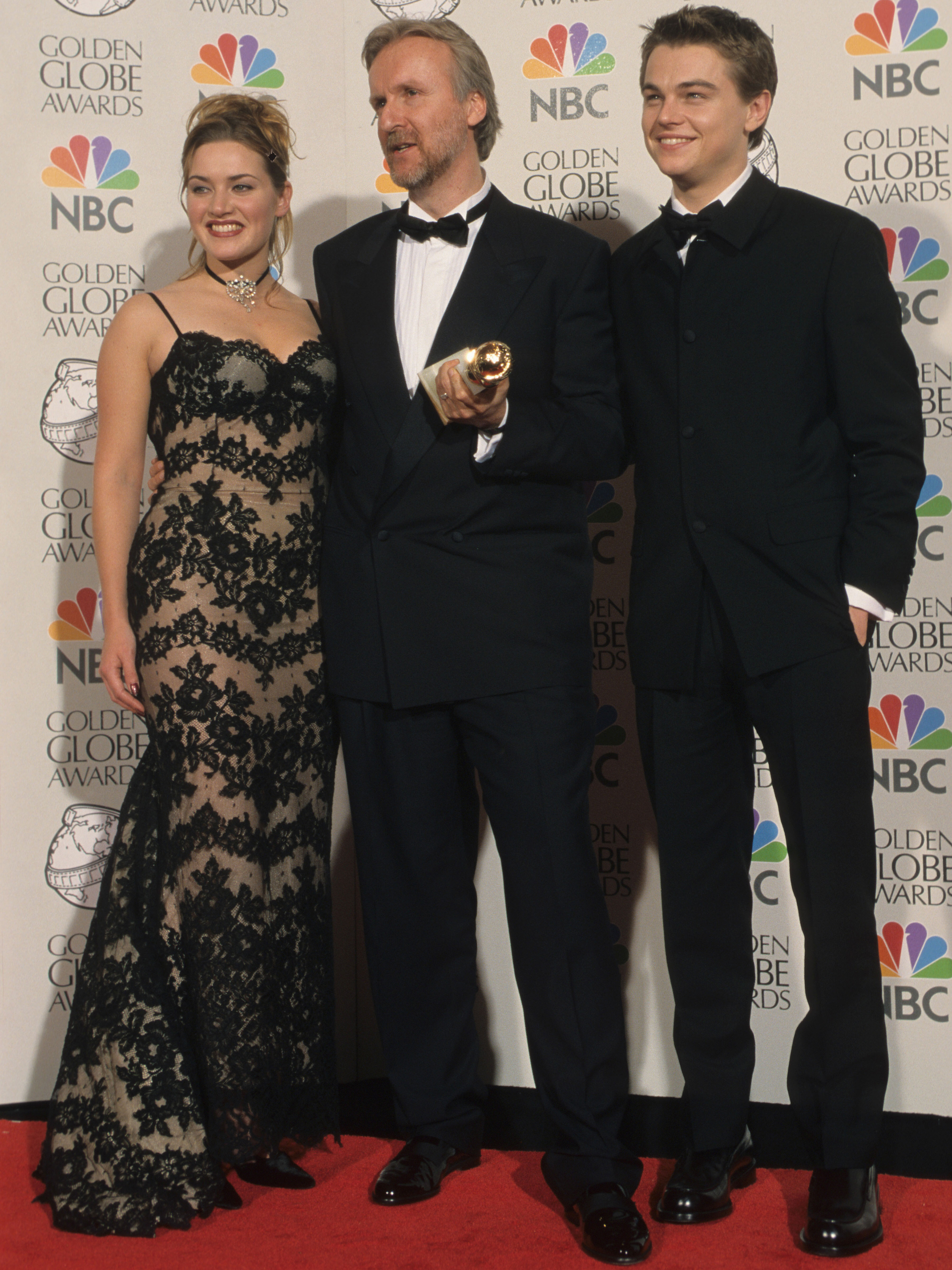 1998 James Cameron, Kate Winslet and, Leonardo DiCaprio, 55th Golden Globes