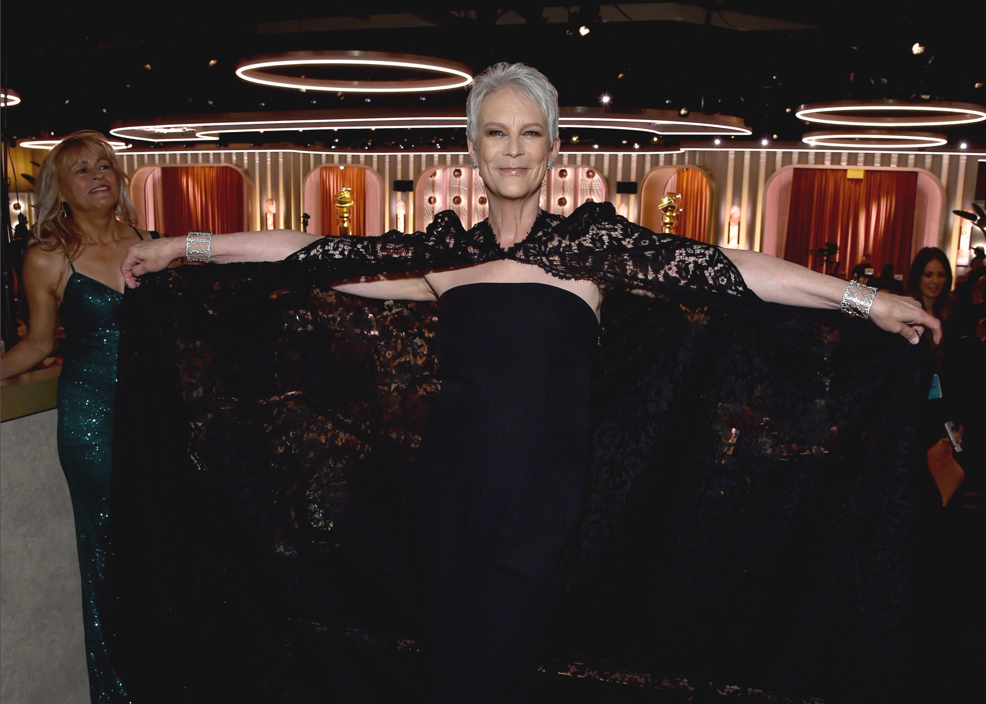 A Hug from Jamie Lee Curtis Golden Globes