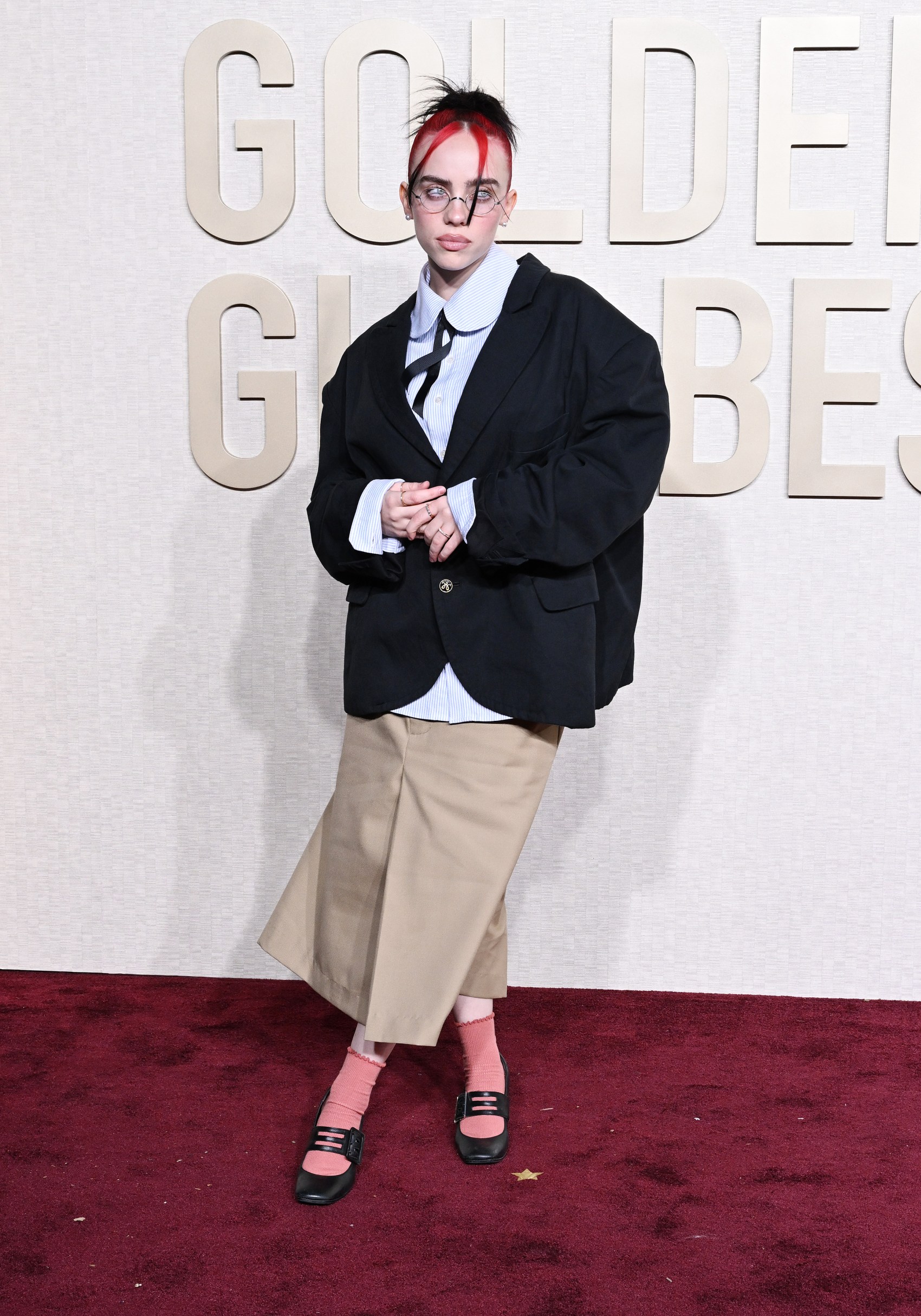 Billie Eilish arrives at the Red Carpet for the 81st Golden Globe ...