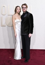 Claudia Suleweski and Finneas O'Connell in Armani tuxedo, 2024