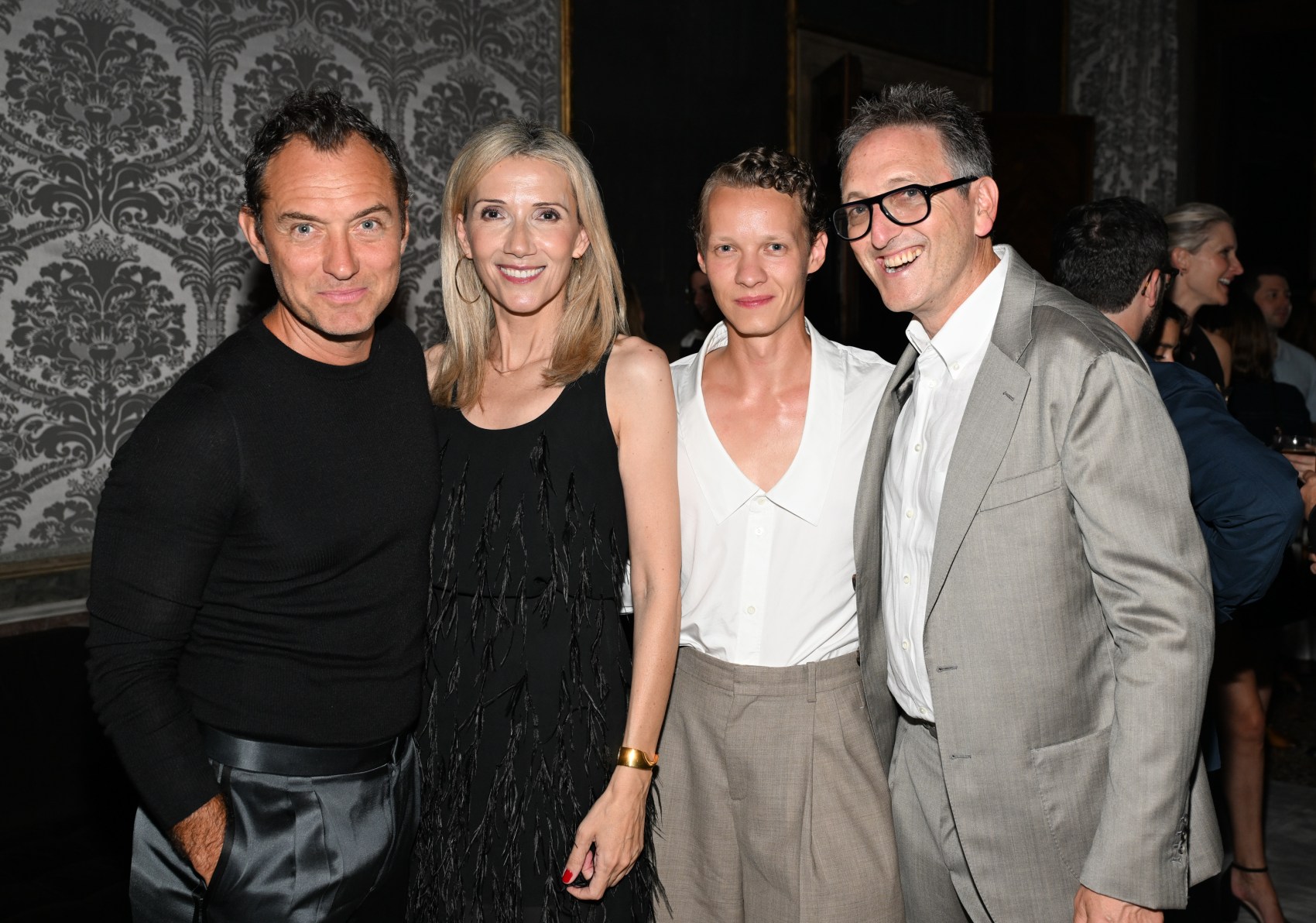 Jude Law, Helen Hoehne, Felix Kammerer, Jonathan Goldstein at the Golden Globes Aman Venice Party