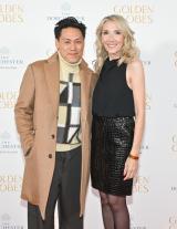 Director Jon M. Chu, Golden Globes president Helen Hoehne